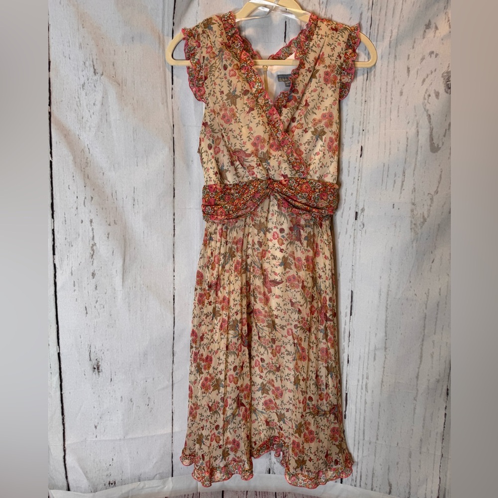 Rabbit, Rabbit, Rabbit Floral Sleeveless Dress Women's size 12 - Picture 3 of 15